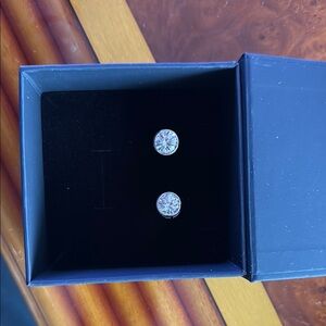 Simulated Platinum Plated 6.00 Diamond Equivalent Weight Earring Stud Set